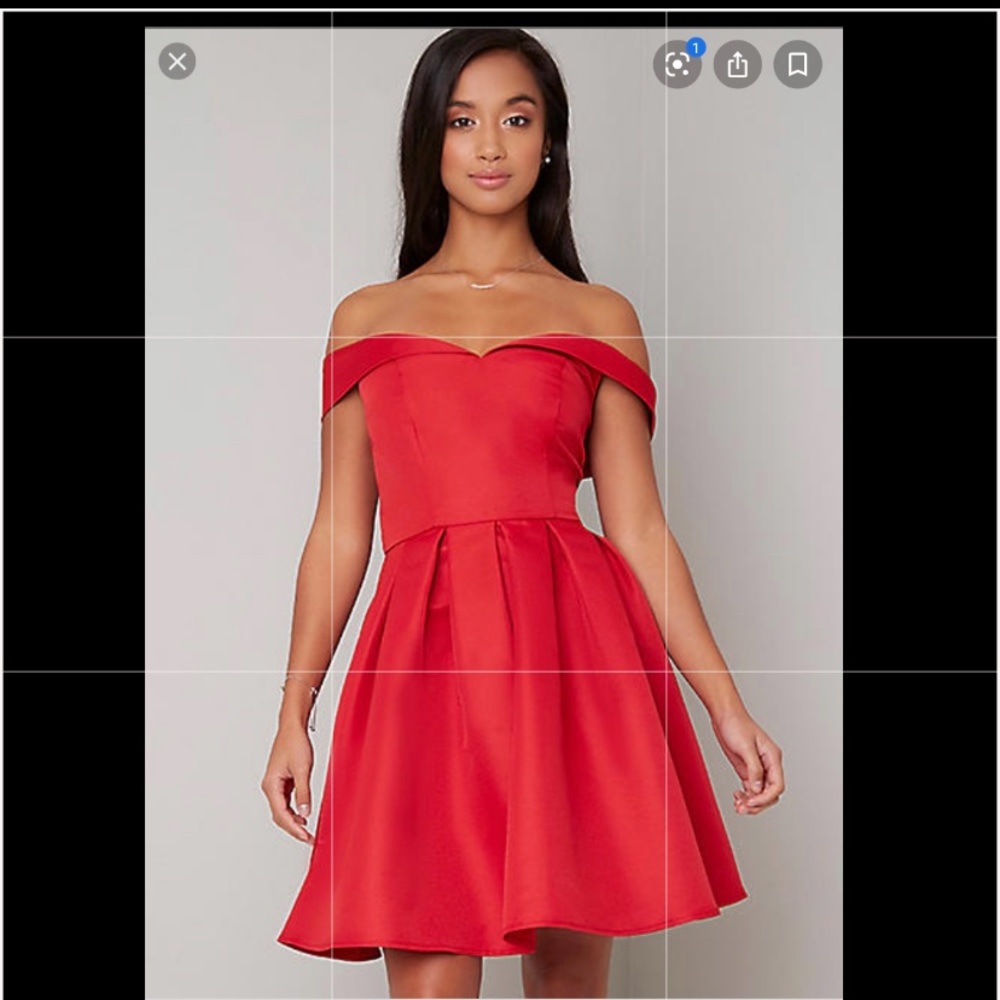 Chi Chi London fold over Bardot midi dress NWT